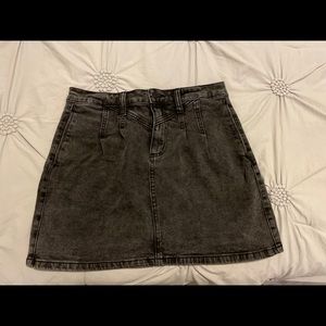 Acid black denim skirt